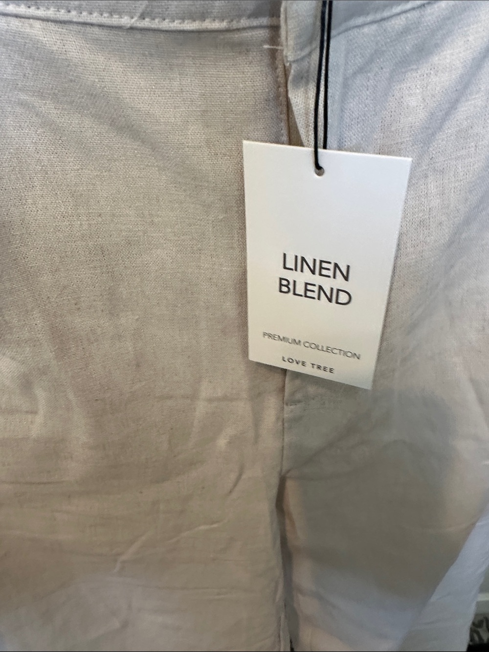 Love tree linen blend Wide-Leg Cream Women's Trousers - Picture 4 of 4